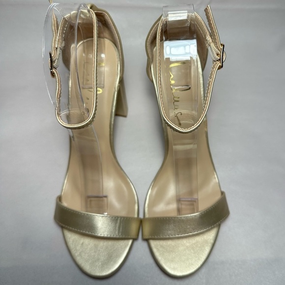LULU’S Taylor Gold Ankle Strap Heels in US 6.5 sandals open toe date black tie - Picture 10 of 16